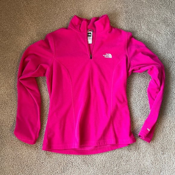 The North Face Tops - The North Face Pink Half Zip Fleece Size S
